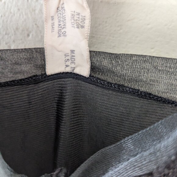 Movie Star Black Nylon Full Slip Dress  Womens With Lace Detail Vintage - Picture 6 of 11